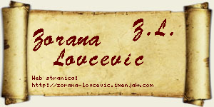 Zorana Lovčević vizit kartica